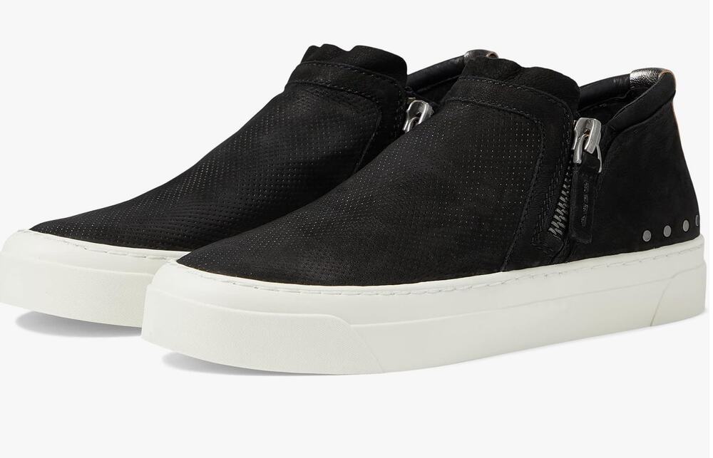 Miz Mooz Arret Zip Sneakers 8.5 Black NWOT Leather Travel Comfort Capsule